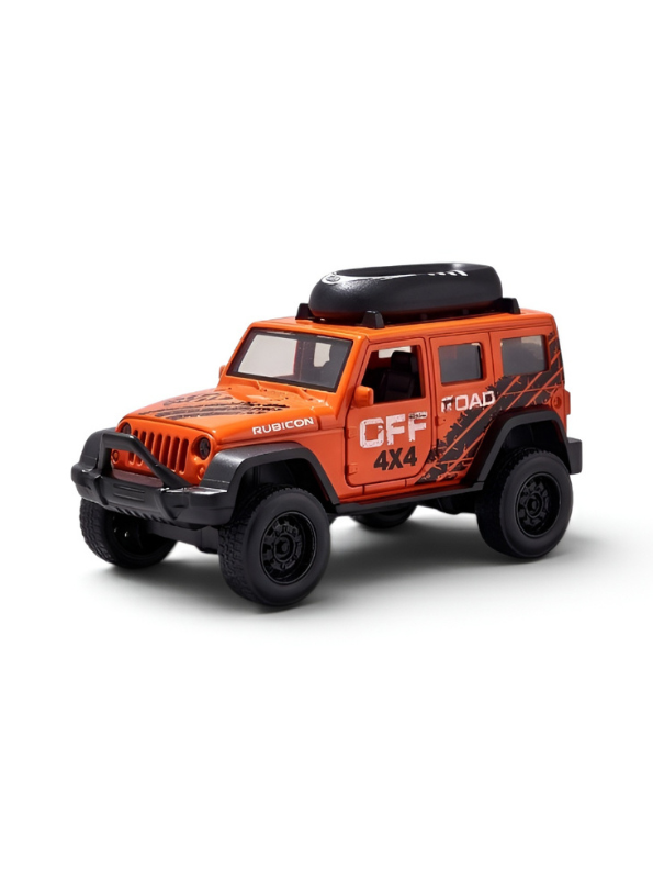 Diecast Jeep Wrangler Rubicon Off-Road 1:36 Scale Toy Car with Openable Doors and Roof Rack LMI12403