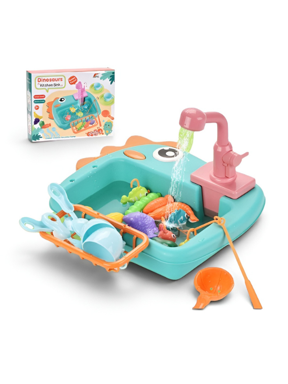 Dinosaur Kitchen Sink Toy with Running Water & Fishing Set TV1342.