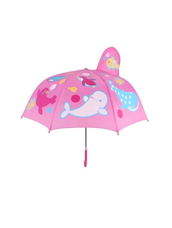 Dolphin Print Umbrella - 47 cm Lightweight Rain Umbrella for Girls & Boys NOV9696.