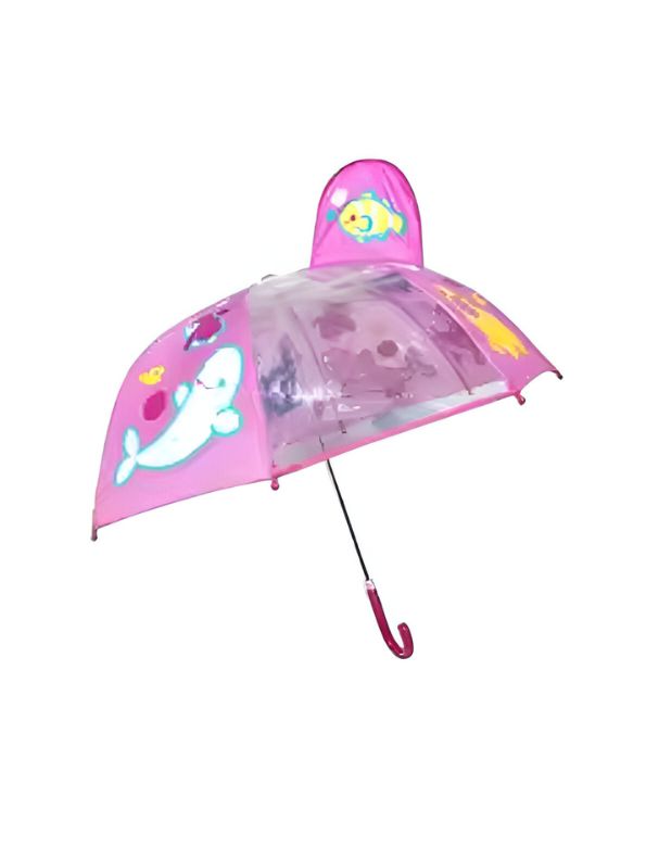 Dolphin Print Umbrella - 47 cm Lightweight Rain Umbrella for Girls & Boys NOV9696.