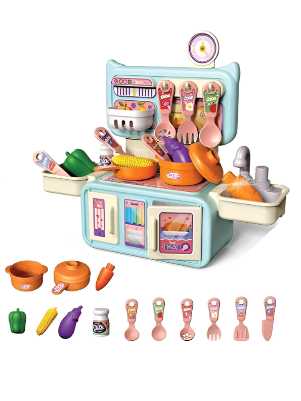 Dream Kitchen 13-Piece Toddler Cooking Playset with Functional Sink & Accessories MD562
