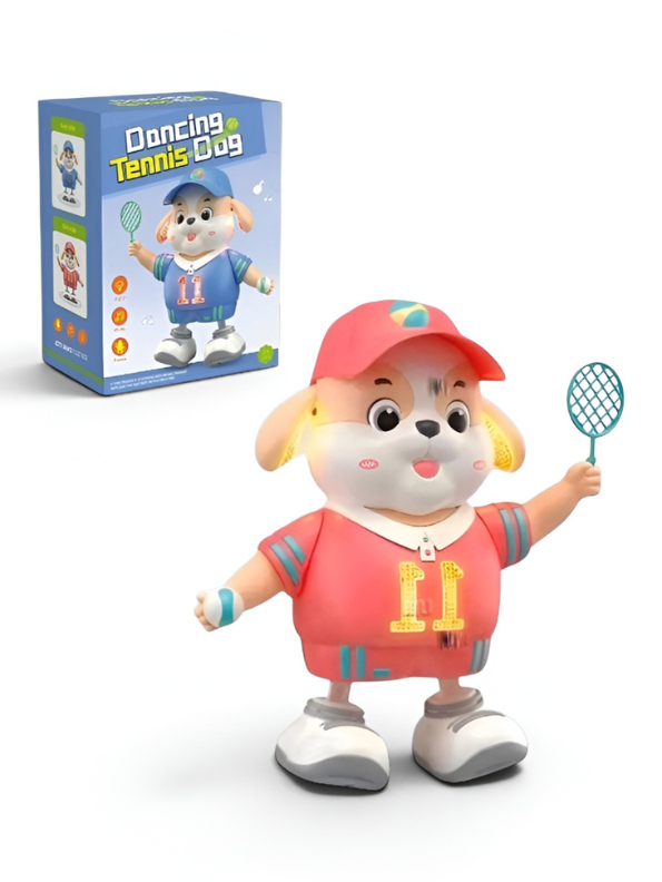 Educational Musical Dancing Puppy Toy for Kids – Orange  Interactive Tennis Dog with Swing & Light Features TV7343