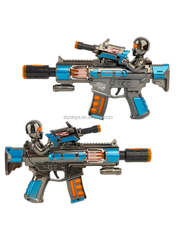 Electric Military Toy Machine Gun with Mist Spray, Combat Sounds & LED Lights MD643