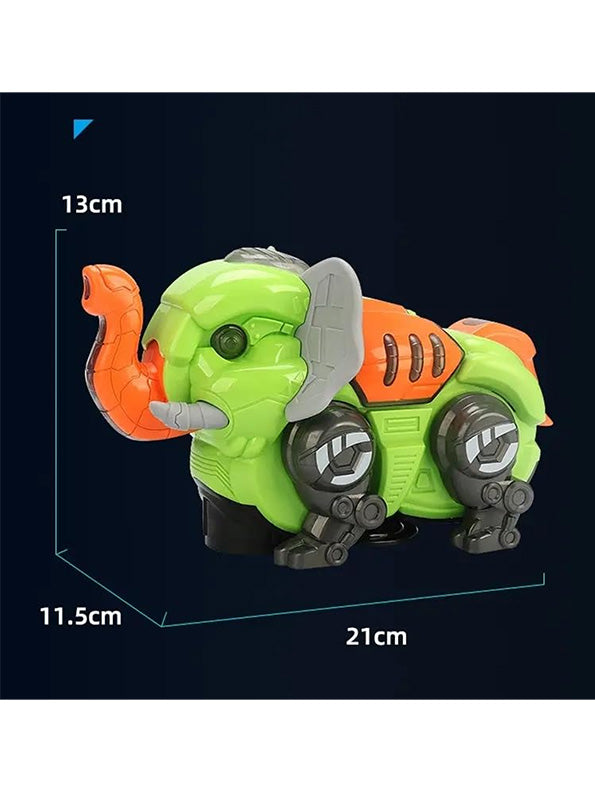 Elephant Musical Toy Light, Music, 360° Rotation - Green (L-1) - Toyloft