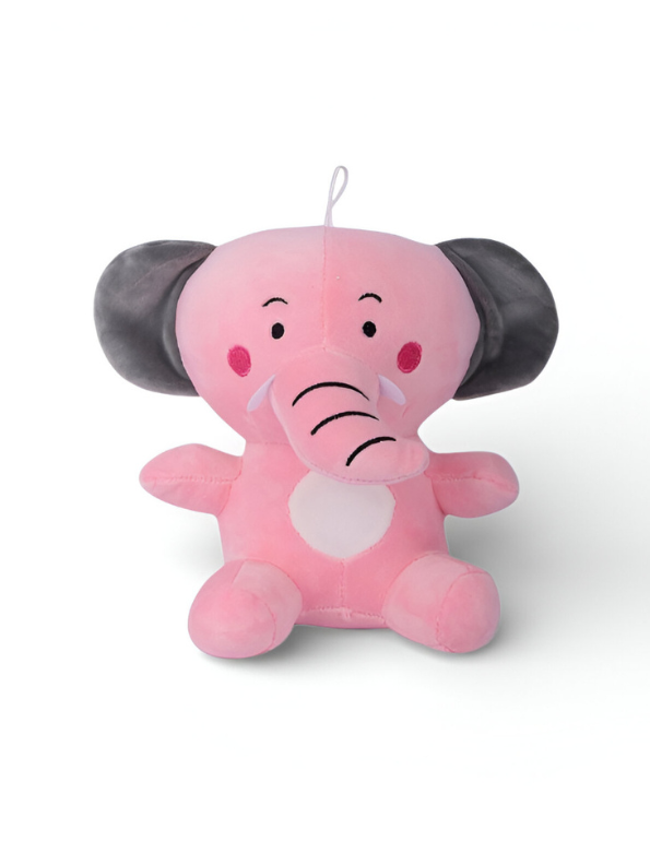 Elephant Plush Toy 9-Inch – Soft Velvet Stuffed Animal for Toddlers, Infants & Nursery Decor Pink ST6690.