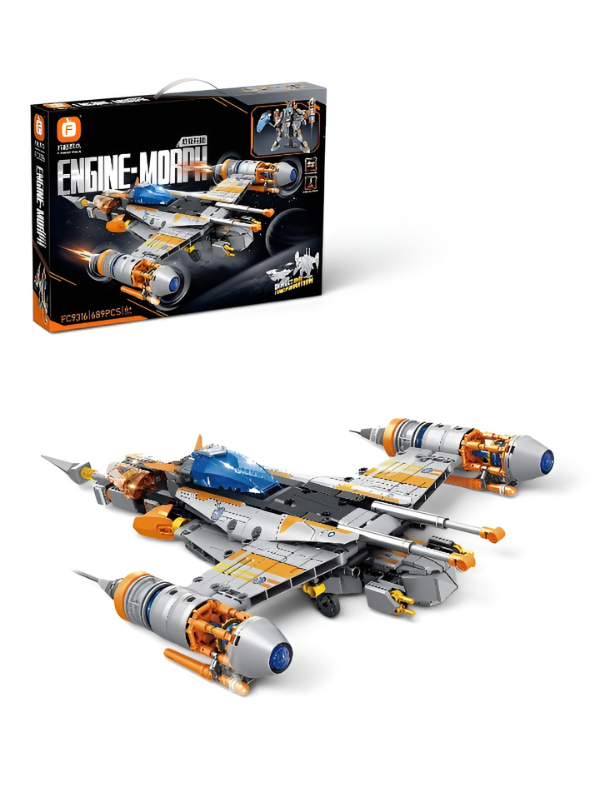 Engine-Morph FC9316 Building Block Set: 689-Piece Transformable Space Fighter Robot TV6711