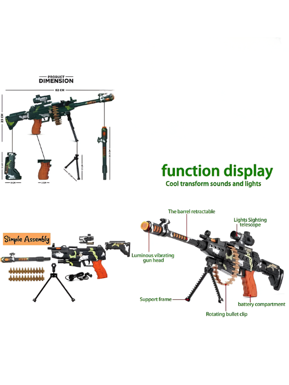 Falcons Army Style Toy Machine Gun TV6534.