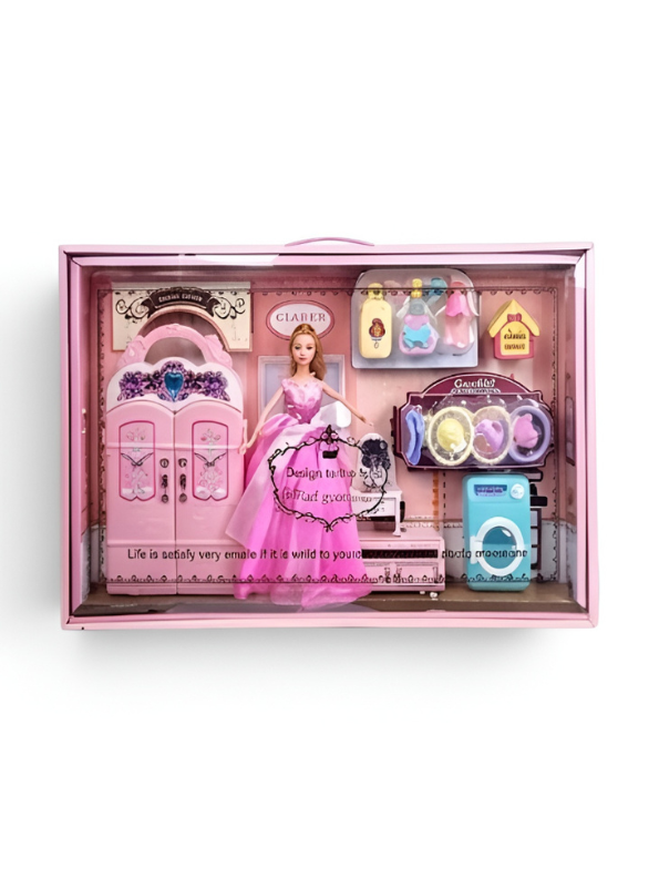 Fashion Doll Playset Pink Wardrobe & Washing Machine Set TV5527.