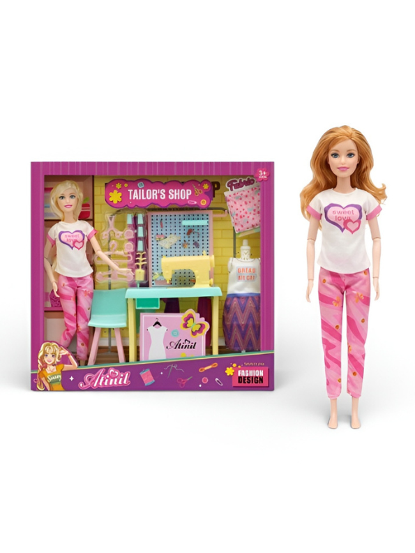 Fashion Doll Tailor Shop Playset – Sewing Machine, Mannequin & Accessories for Creative Dress Design Fun NX12468.