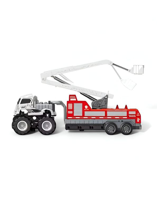 Fire Rescue Transport Truck Toy for Kids – Sturdy Emergency Vehicle Toy for Boys & Girls | Imaginative Play Gift LMI13854.