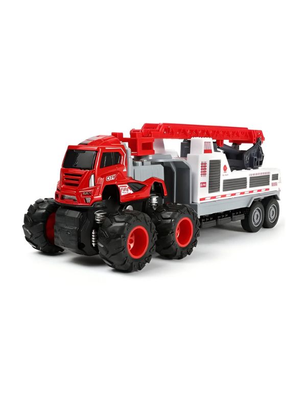 Fire Rescue Transport Truck Toy for Kids – Sturdy Emergency Vehicle Toy for Boys & Girls | Imaginative Play Gift LMI13854.