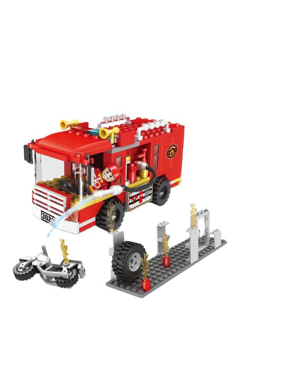 Fire Titan X - Ultimate Multi-Force Fire Rescue Fleet with Aerial & Ground Command | Building Block games for kids - TV844
