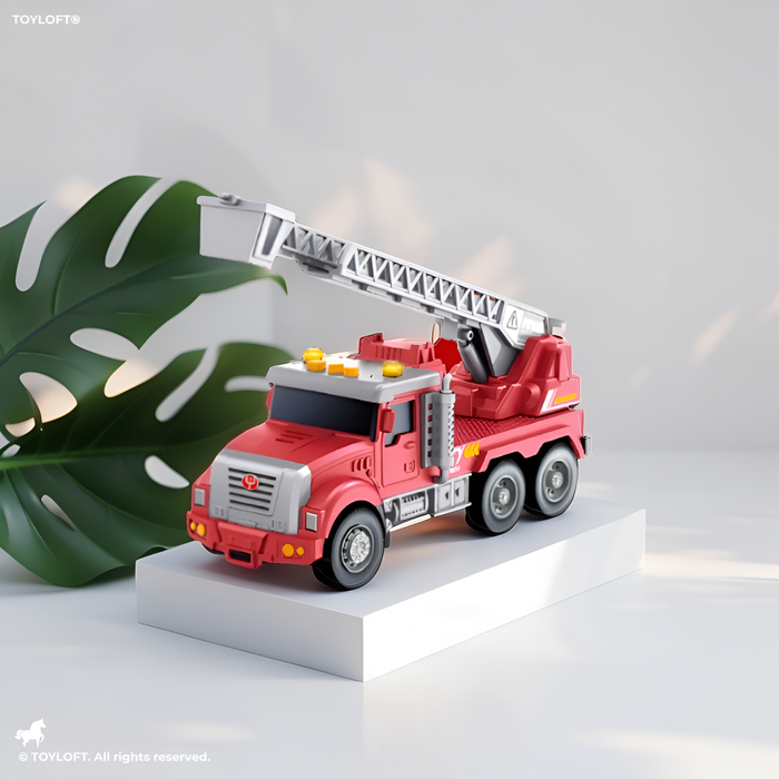 Fire Truck Toy with Extendable Rescue Ladder – Red Emergency Vehicle with Lights & Sound for Kids NX15347.