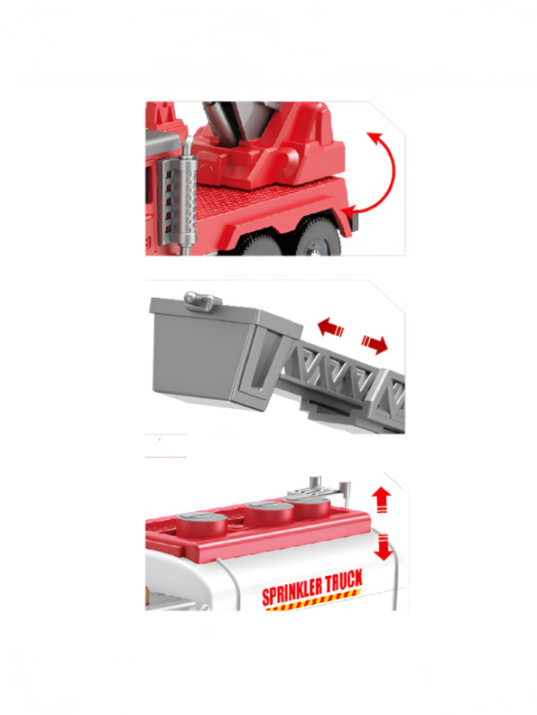 Fire Truck Toy with Extendable Rescue Ladder – Red Emergency Vehicle with Lights & Sound for Kids NX15347.