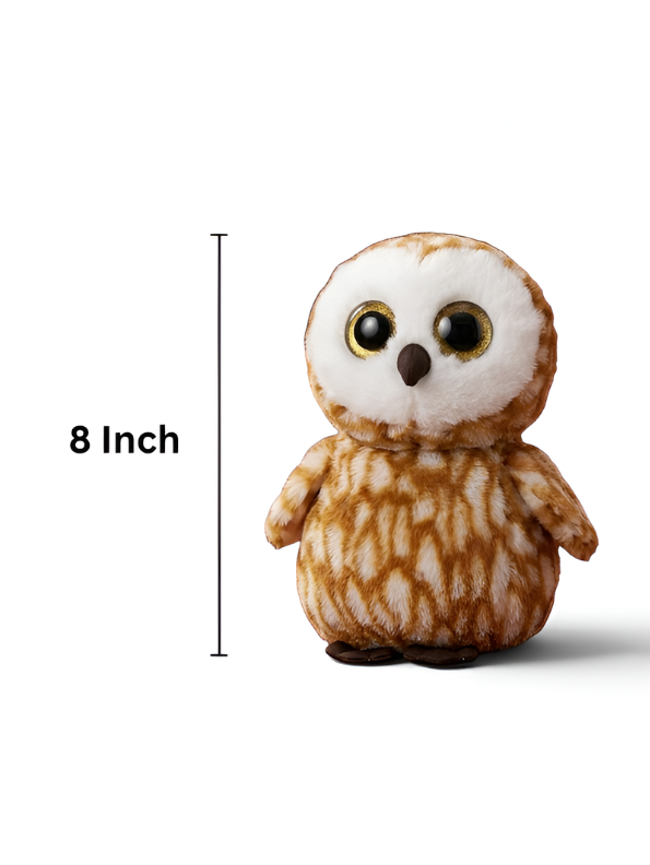 Fluffy Brown Owl Plush Toy 8 Inch ST14769.