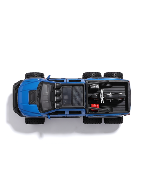 Ford Raptor F150 Metal Model 6X6 Diecast - Blue Scale 1:24 LMI14223 - Free Car Inside.