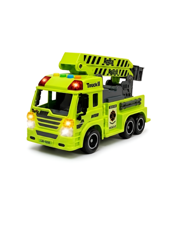 Friction Powered Rescue Crane Truck Toy Green NX16817.