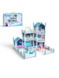 Frozen-Inspired Ice Castle Dollhouse Playset – Princess Dream Garden Villa Pretend Play Doll House Toy Set TV5672.