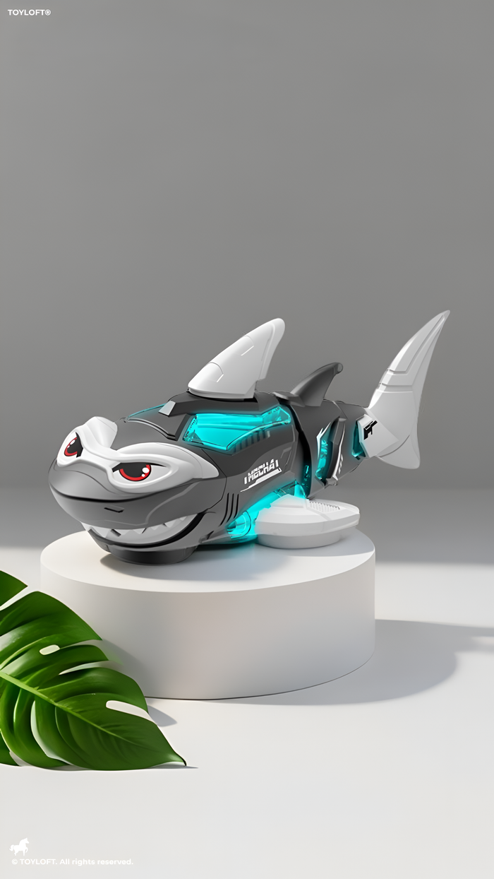 Futuristic Shark Toy For Kids - Music & Lights - Moving Fin & Tail TV978