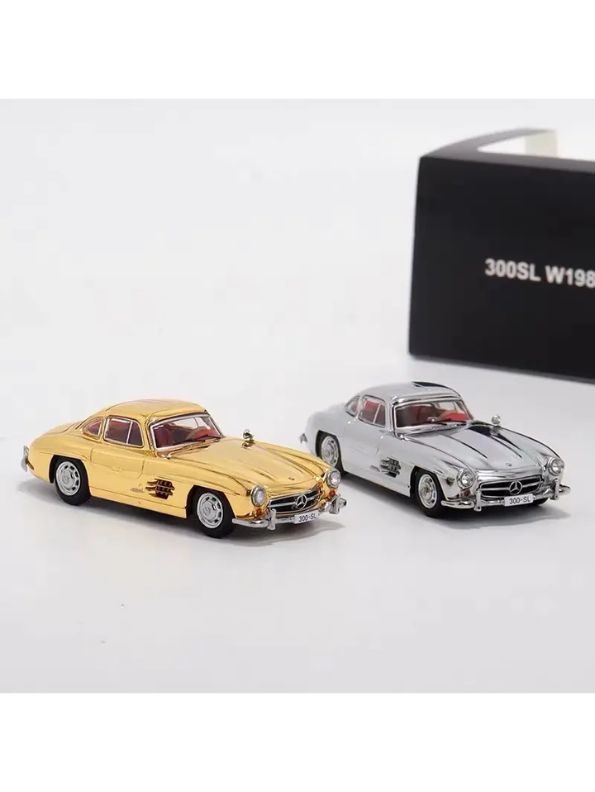 Gold - Mercedes-Benz 300SL – Diecast Alloy Metal Model Toy - Scale 1:24 Vintage Car.