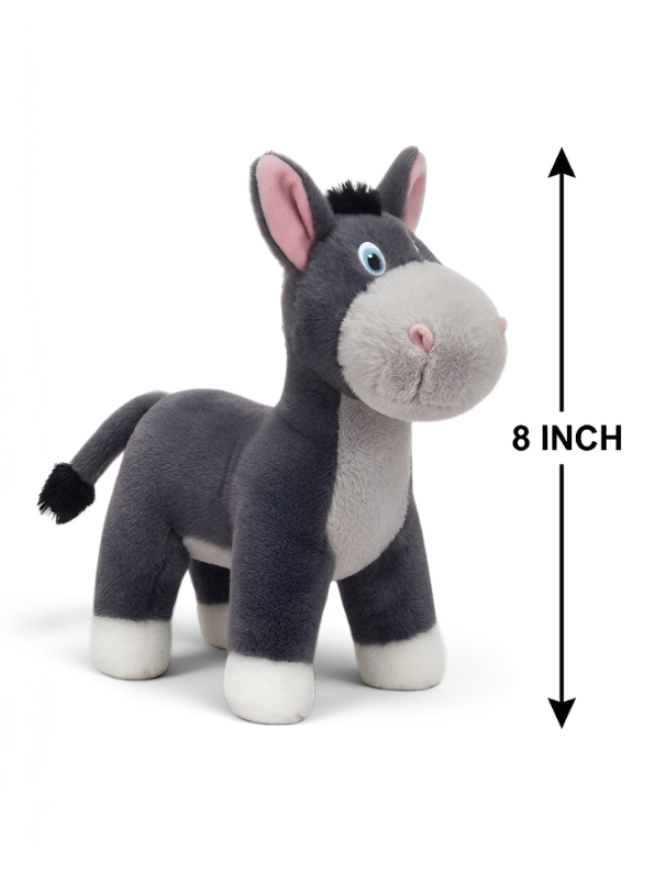 Gray Donkey Plush Stuffed Animal – 8-Inch Cute Soft Farm Animal Toy for Toddlers and Kids ST16475