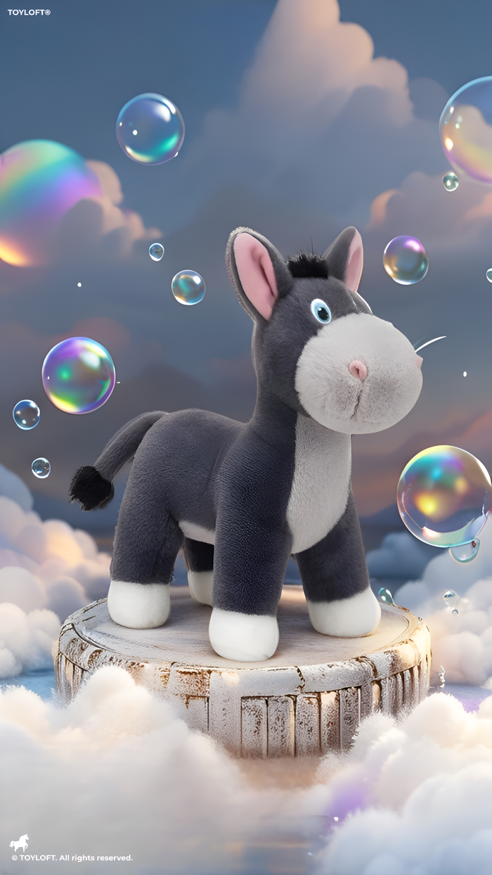 Gray Donkey Plush Stuffed Animal – 8-Inch Cute Soft Farm Animal Toy for Toddlers and Kids ST16475