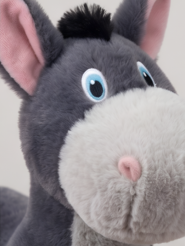 Gray Donkey Plush Stuffed Animal – 8-Inch Cute Soft Farm Animal Toy for Toddlers and Kids ST16475