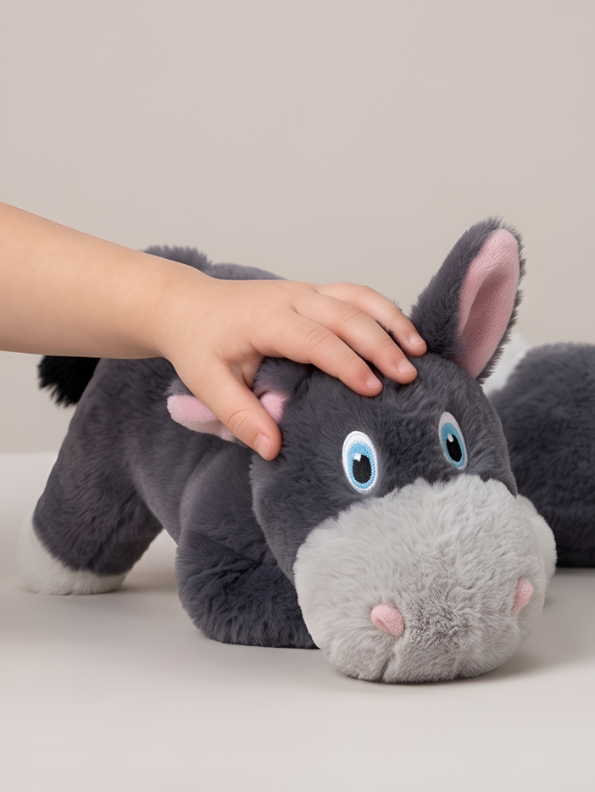 Gray Donkey Plush Stuffed Animal – 8-Inch Cute Soft Farm Animal Toy for Toddlers and Kids ST16475