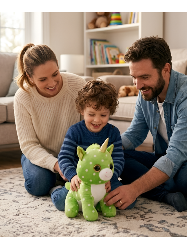 Green Polka Dot Unicorn Plush – 7-Inch Sparkle Horn Soft Toy for Kids ST16520