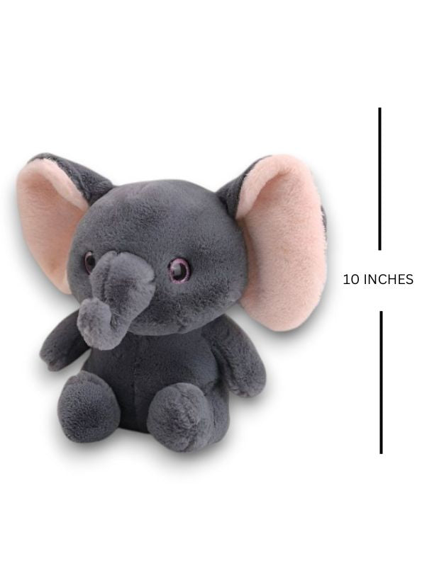 GREY - TinyTusk - 10Inch Elephant Plush Toy | Soft Stuffed Animal Doll Big Ears & Long Nose for Kids -MS14451