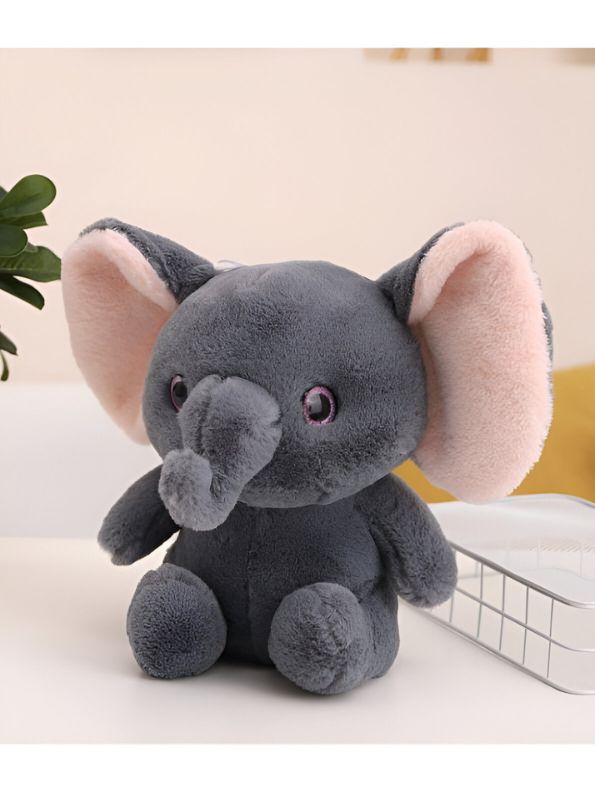 GREY - TinyTusk - 10Inch Elephant Plush Toy | Soft Stuffed Animal Doll Big Ears & Long Nose for Kids -MS14451