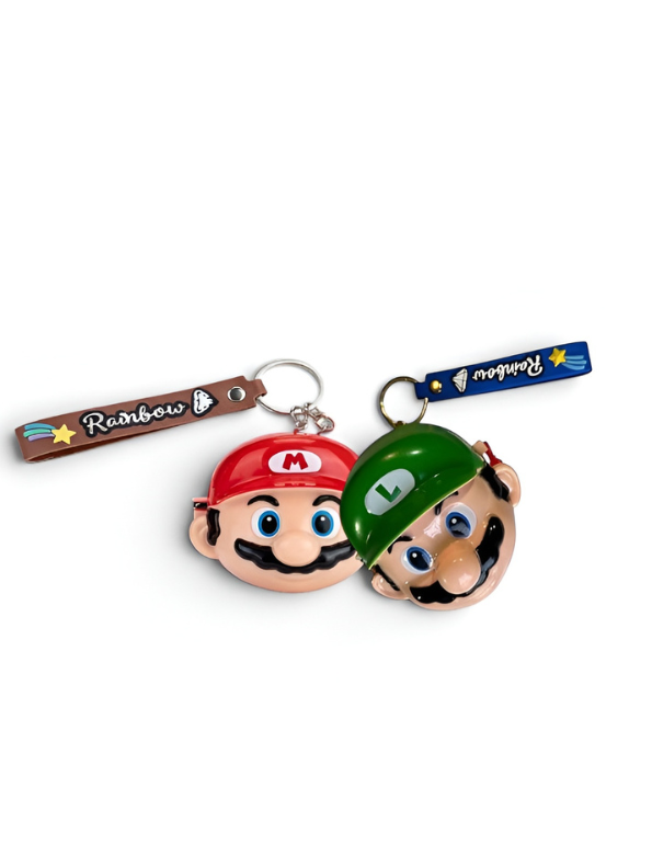 Gyro Launcher Keychain Set – 2-Piece Cartoon Spinner Top Toys with Premium Rainbow Backpack Straps TV4709.