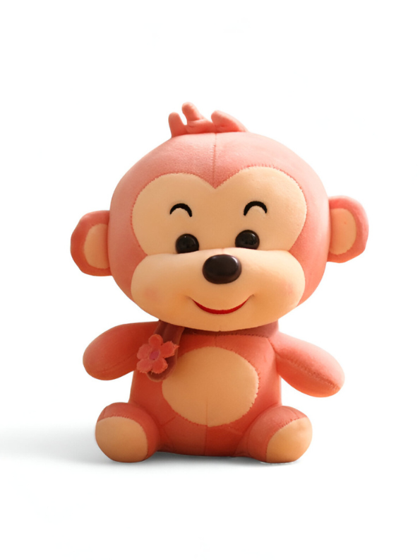 Happy Pink Monkey Plush Toy | Cuddly Stuffed Animal Soft Toy For Kids ST14144