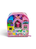 Hello Kiki Creative Building Block Set with Windmill and Character Figure – 8cm Mini Travel Toy Case LMI11671