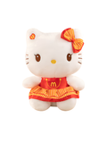 Hello Kitty 8-Inch Plush – McDonald's Uniform Red & Orange Striped Dress Edition Soft Toy ST15966.