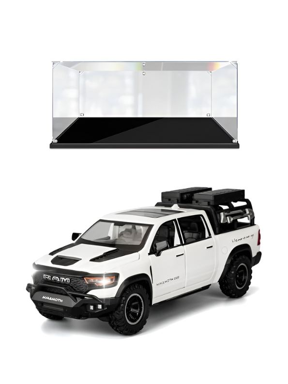 Hennessey Mammoth 1000 RAM TRX 1:32 Scale Diecast Model Truck White with Acrylic Display Case MD520