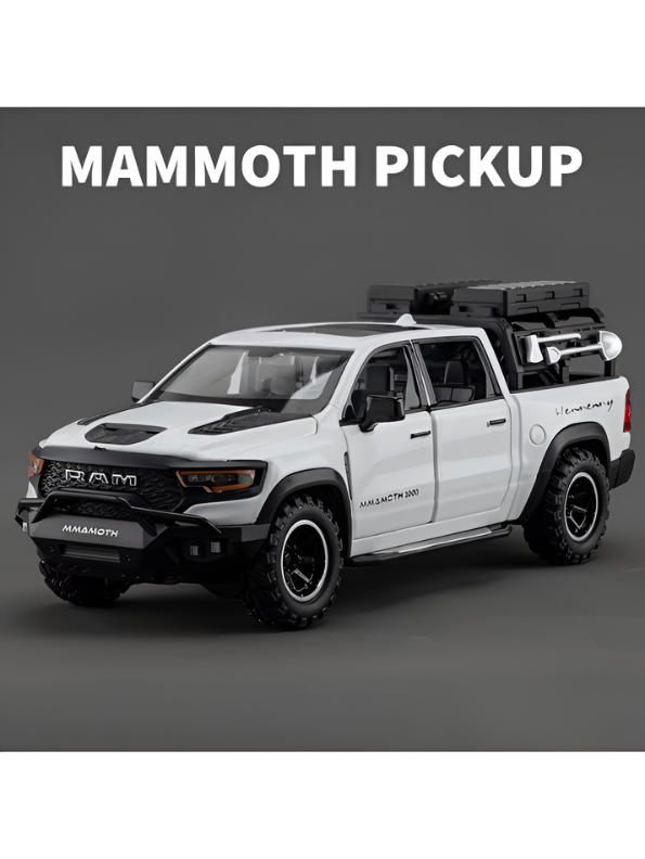Hennessey Mammoth 1000 RAM TRX 1:32 Scale Diecast Model Truck White with Acrylic Display Case MD520