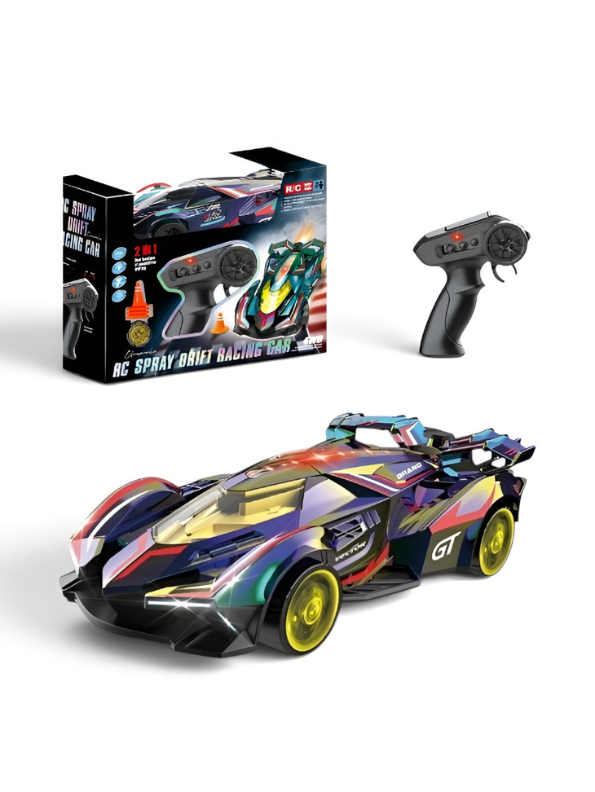 High-Speed 4WD RC Drift Racing Car with LED Lights and Spray Exhaust Function TV7166