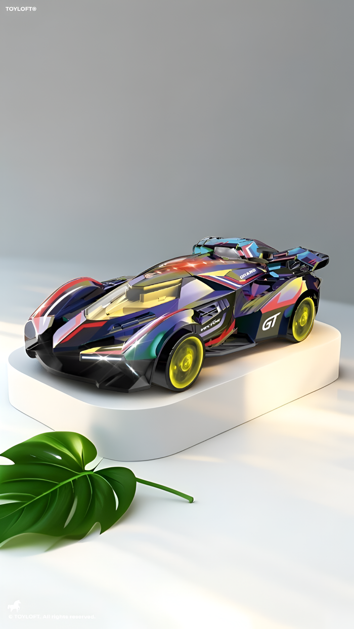 High-Speed 4WD RC Drift Racing Car with LED Lights and Spray Exhaust Function TV7166