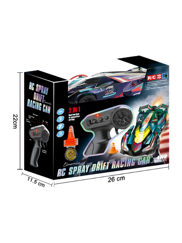 High-Speed 4WD RC Drift Racing Car with LED Lights and Spray Exhaust Function TV7166