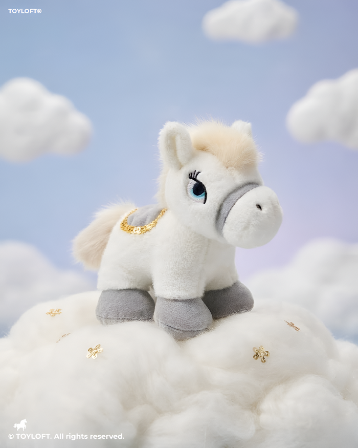 Horse Plush Toy – 8-Inch Stuffed White Pony Animal Figure for Kids ST16298