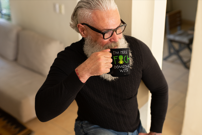 Humorous Black Mug - 15oz, Perfect Gift for Friends and Parties