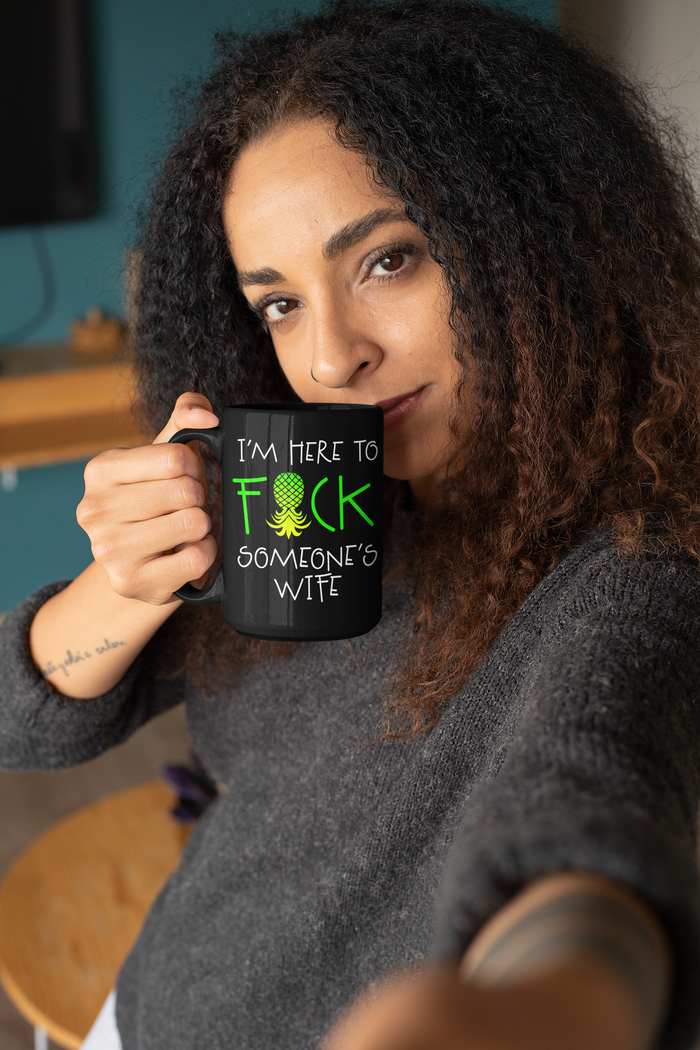 Humorous Black Mug - 15oz, Perfect Gift for Friends and Parties