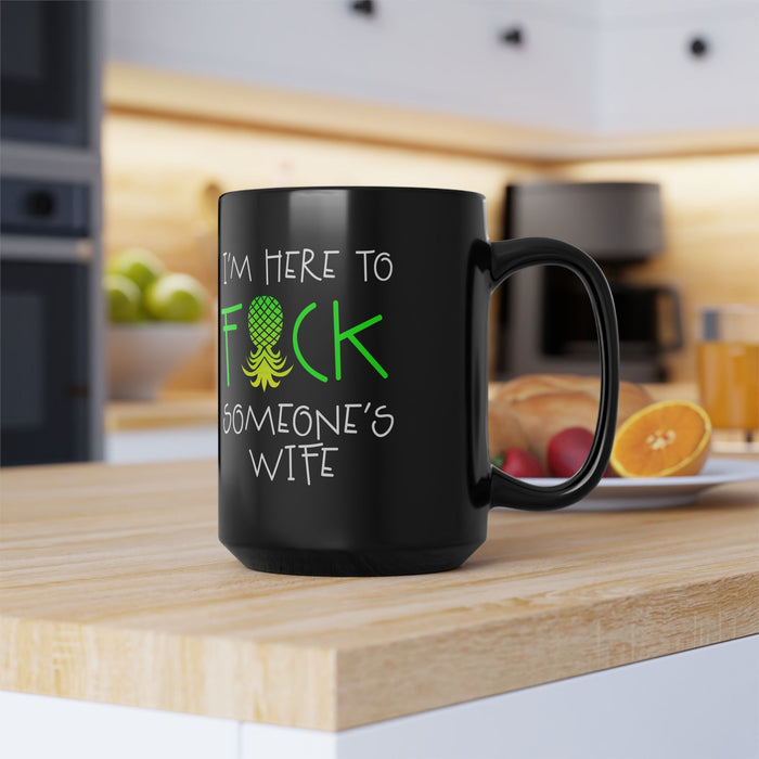 Humorous Black Mug - 15oz, Perfect Gift for Friends and Parties