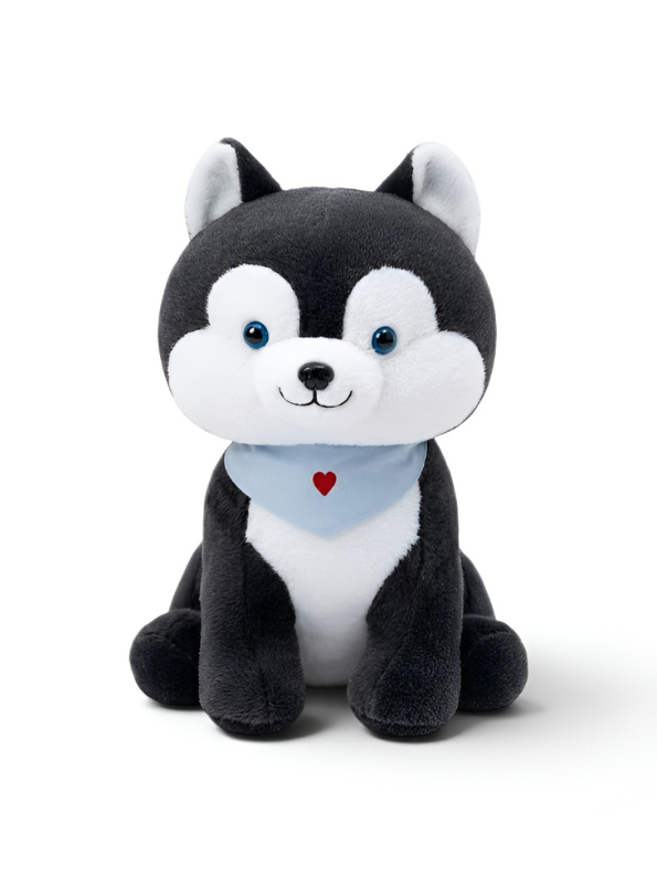 Husky Stuffed Animal – 10-Inch Soft Plush Puppy Toy with Blue Bandana for Toddlers and Kids ST16500