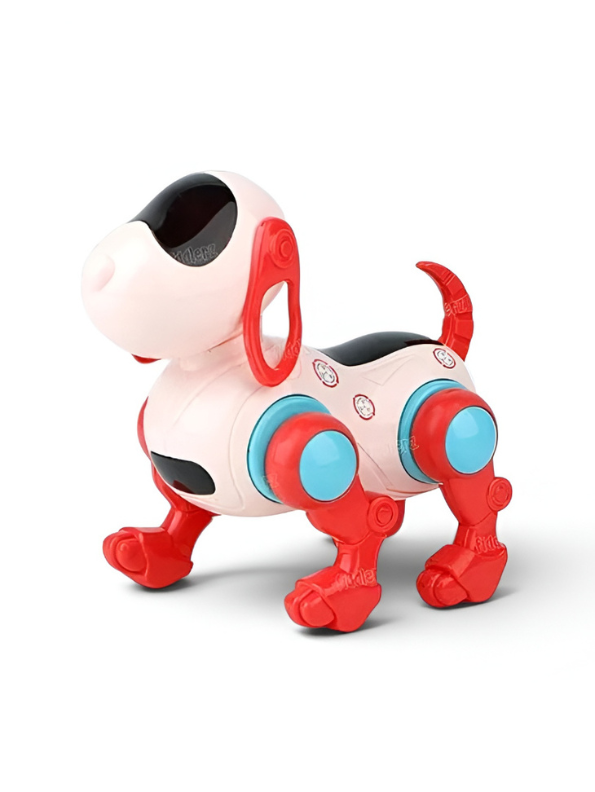 Interactive Walking Robot Dog Toy with LED Lights & Music | Battery Operated Puppy Pink LMI13224.