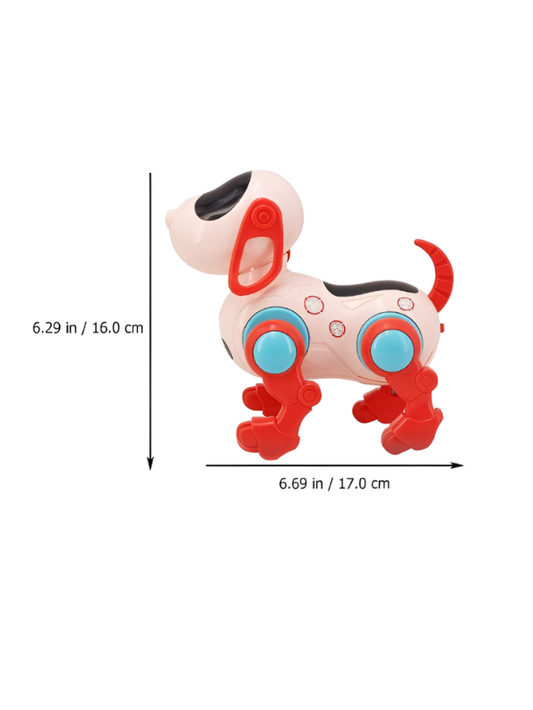 Interactive Walking Robot Dog Toy with LED Lights & Music | Battery Operated Puppy Pink LMI13224.