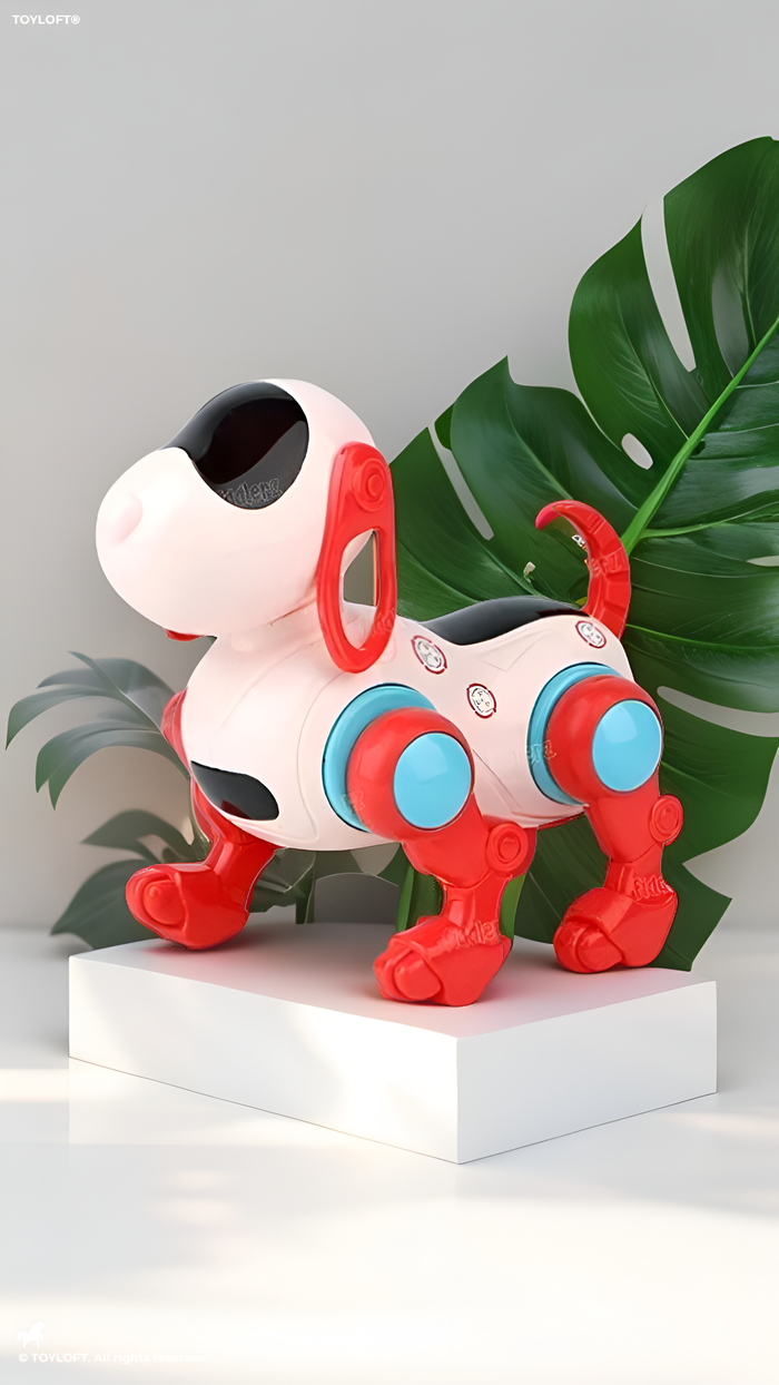 Interactive Walking Robot Dog Toy with LED Lights & Music | Battery Operated Puppy Pink LMI13224.
