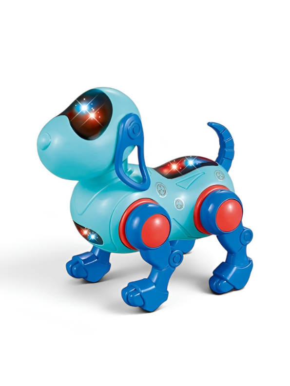 Interactive Walking Robot Dog Toy with LED Lights & Music | Battery Operated Puppy Pink LMI13224.