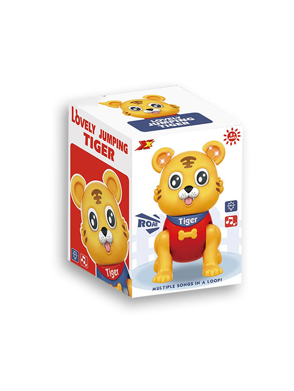 Jumping Tiger Musical Toy Lights And Sound - Red (L-1) - Toyloft